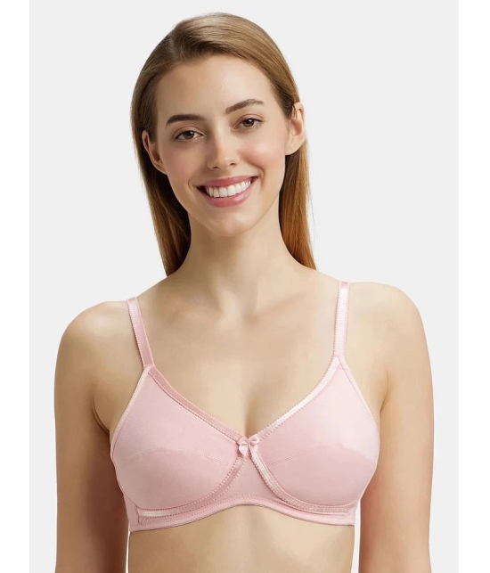 Jockey 1242 Wirefree Non Padded Super Combed Cotton Elastane Cross Over Everyday Bra - Candy Pink - None