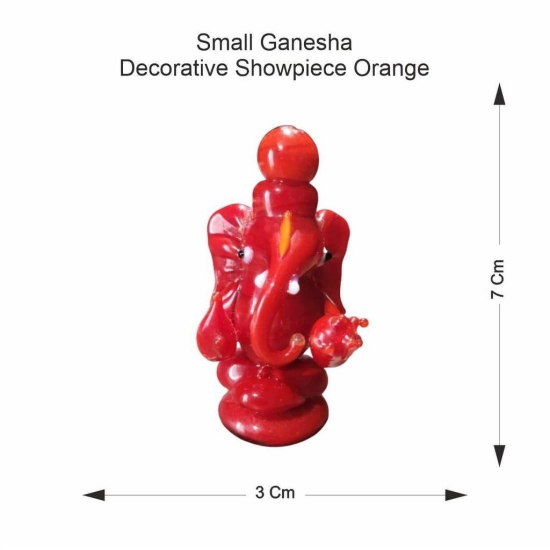 THE ALLCHEMY Small Size Glass Ganesha, Gifting Ganesha Statue (Orange)