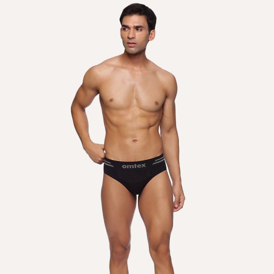 Omtex - Black Nylon Mens Briefs ( Pack of 1 ) - None