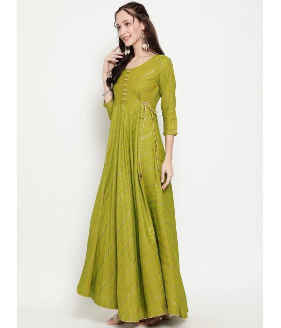 Antaran - Green Flared Viscose Womens Stitched Ethnic Gown ( Pack of 1 ) - None