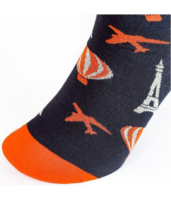 Man Arden Pretty Paris Edition Designer Socks, Casual, Office, Egyptian Premium Cotton Quality, 1 Pair - Dark Grey