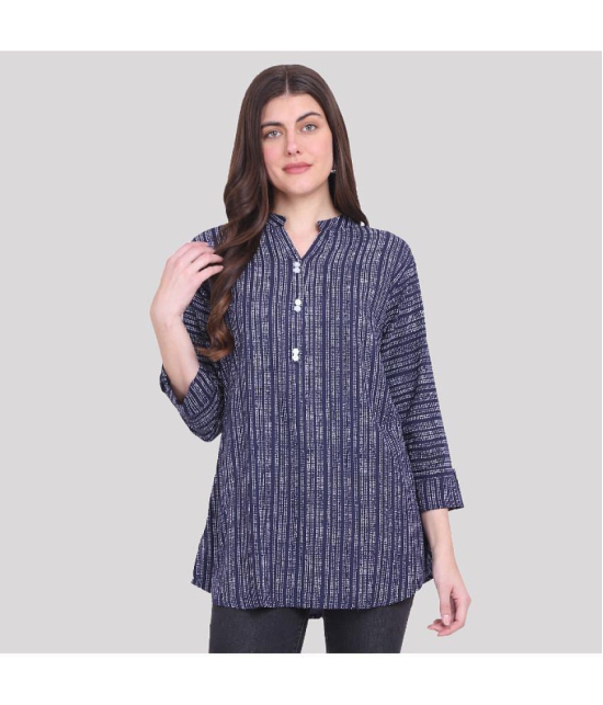 PPTHEFASHIONHUB - Blue Rayon Women's Regular Top ( Pack of 1 ) - None