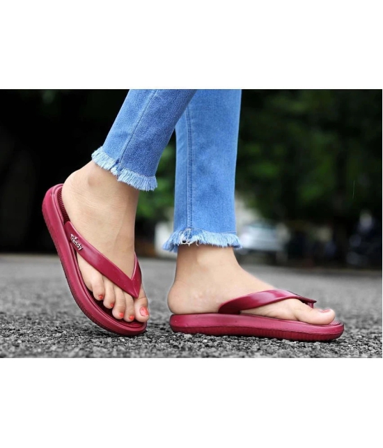 Aadi - Maroon Womens Slipper - None