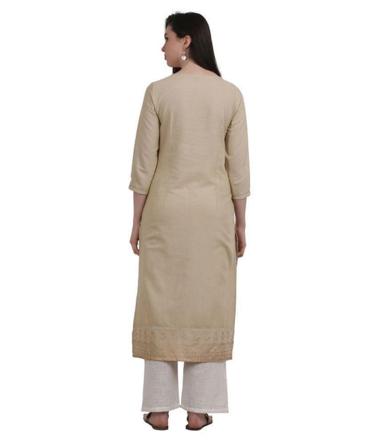 SAAKAA - Khaki Rayon Women's Straight Kurti ( Pack of 1 ) - XXL