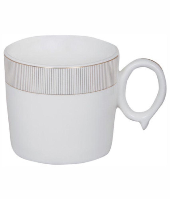 GoodHomes - Porcelain Single Walled Coffee Cup 160 ml ( Pack of 6 ) - White