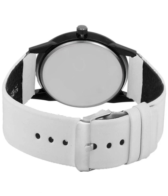 Newman White Leather Analog Mens Watch