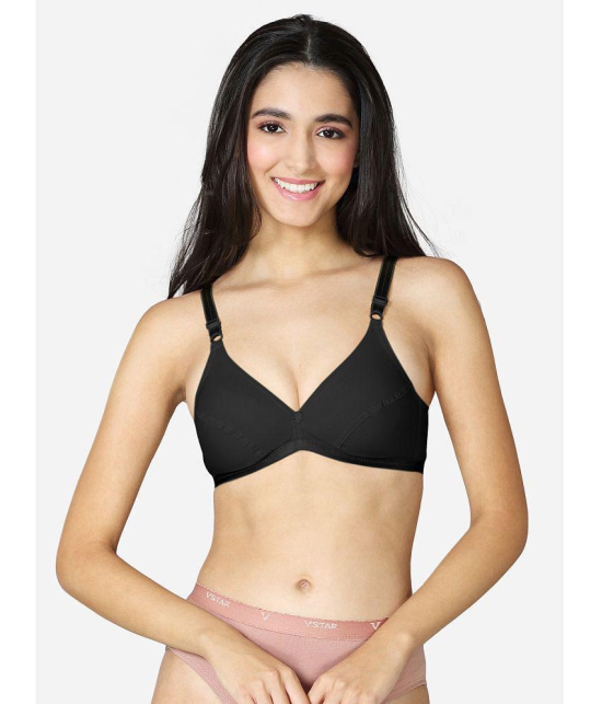 VStar - Black Cotton Non Padded Womens Everyday Bra ( Pack of 1 ) - None