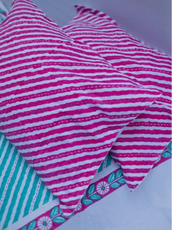 Diagonal Stripe Kantha Bedsheet