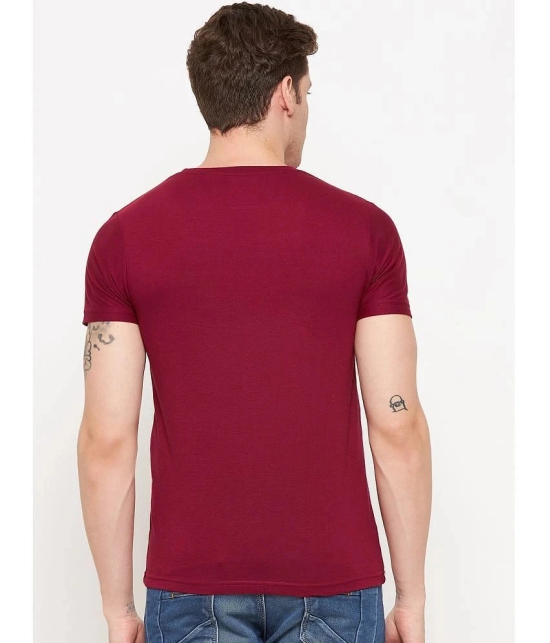 Lycos - Maroon Cotton Blend Regular Fit Mens T-Shirt ( Pack of 1 ) - None