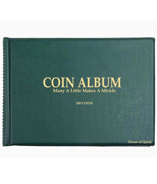 House of Quirk 240 Pockets Coin Holder Collection Coin Storage Album Book for Collectors, Money Penny Pocket (Blue)