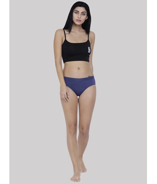 BASIICS By La Intimo - Navy Blue BCPHP03 Polyester Self Design Womens Briefs ( Pack of 1 ) - None