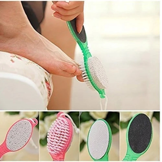 Namaskaram Combo of One Pc Round Bath Sponge Loofah & One Pc Foot Brush For Foot File with Pedicure and Manicure Brush