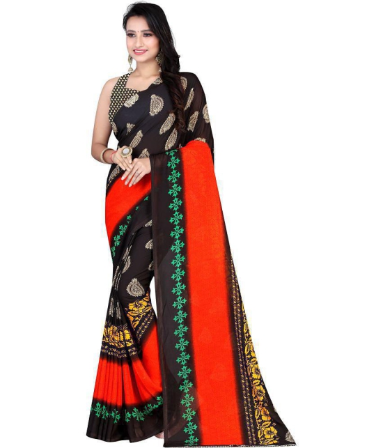 LEELAVATI - Black Georgette Saree With Blouse Piece ( Pack of 1 ) - Black