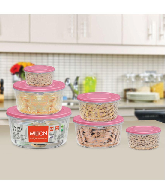 Milton Store It Plastic Container Set of 6, Pink - Pink