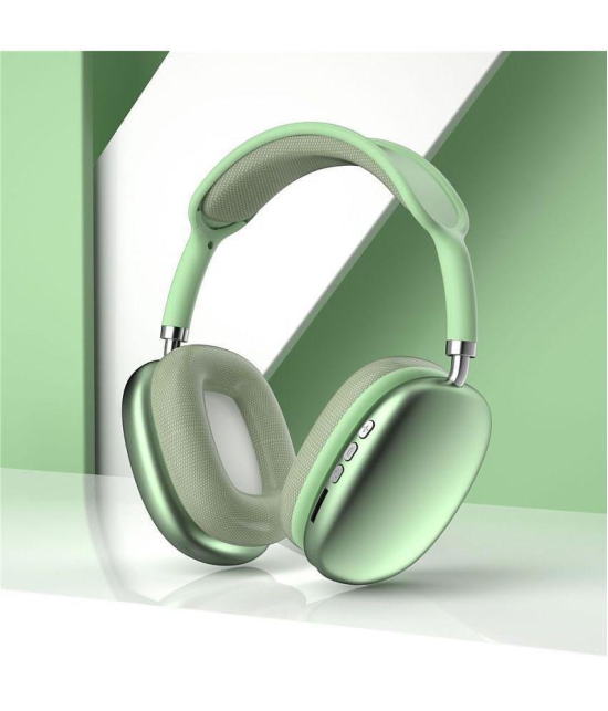 OLIVEOPS P9 Green Headphones Bluetooth Bluetooth Headphone On Ear 4 Hours Playback Active Noise cancellation IPX4(Splash & Sweat Proof) Green