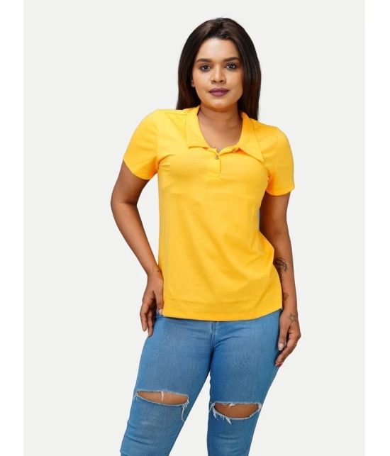 Radprix Yellow Cotton Blend Regular Fit Womens T-Shirt ( Pack of 1 ) - None