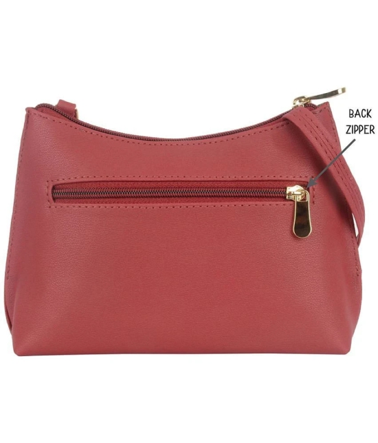 Baggit Red Faux Leather Sling Bag - Red