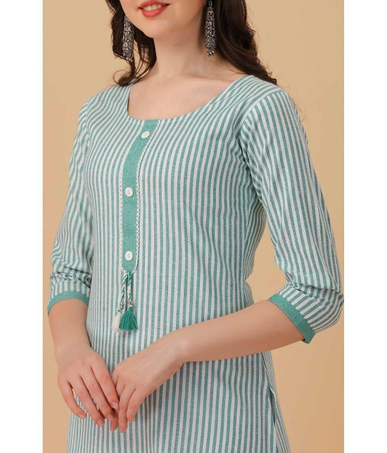 Glomee - Mint Green Cotton Women''s Straight Kurti ( Pack of 1 ) - None