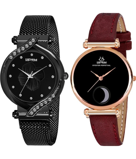 Septem Multicolor Leather Analog Mens Watch