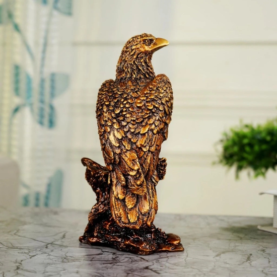 Artarium Resin Mighty Eagle Statue, Eagle Figurines Sculptures, Home Decor Statue howpiece, Feng Shui Vastu Eagle Statue for Decor and Gift (1 Piece)