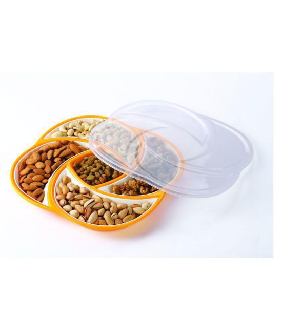 Oliveware Plastic Dry Fruit Candy Container - Yellow