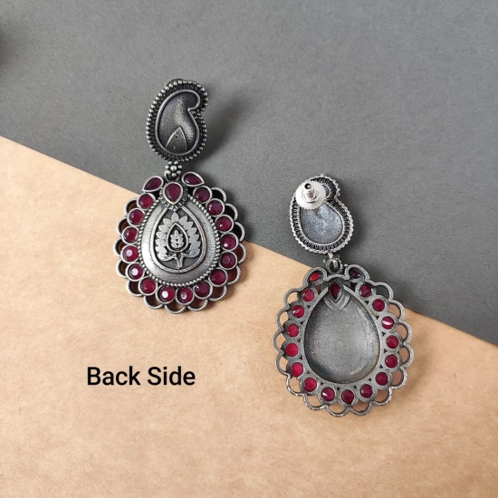 Trendy Silver Look Alike Oxidised Dangler Earrings For Women And Girl For Festive Season Diwali