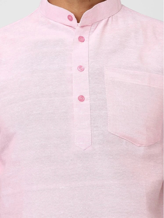 DESHBANDHU DBK - Pink Cotton Mens Regular Kurta ( Pack of 1 ) - None