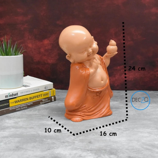 Blessing Baby Monk Showpiece :  Orange