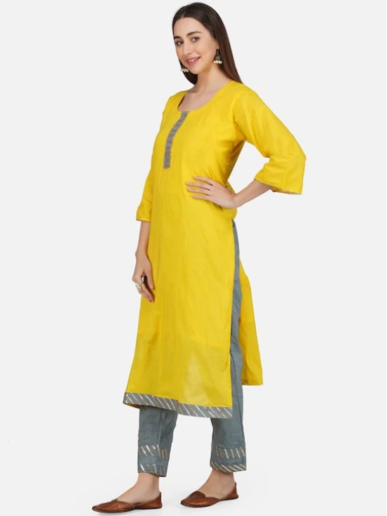 Gotta Patti Pure Cotton Kurta with Trousers & Dupatta