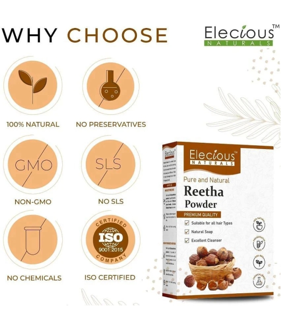 Elecious Pure Reetha Powder for Hair Growth (200 Grams) | 100% Pure and Natural