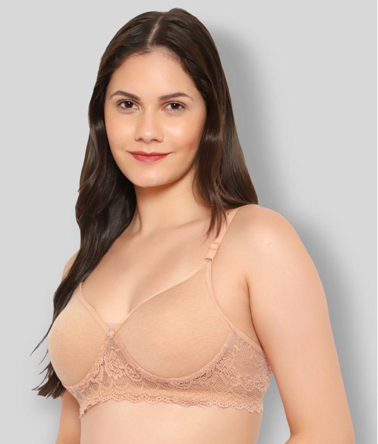 KYODO - Beige Cotton Lightly Padded Women's Everyday Bra ( Pack of 1 ) - 34B