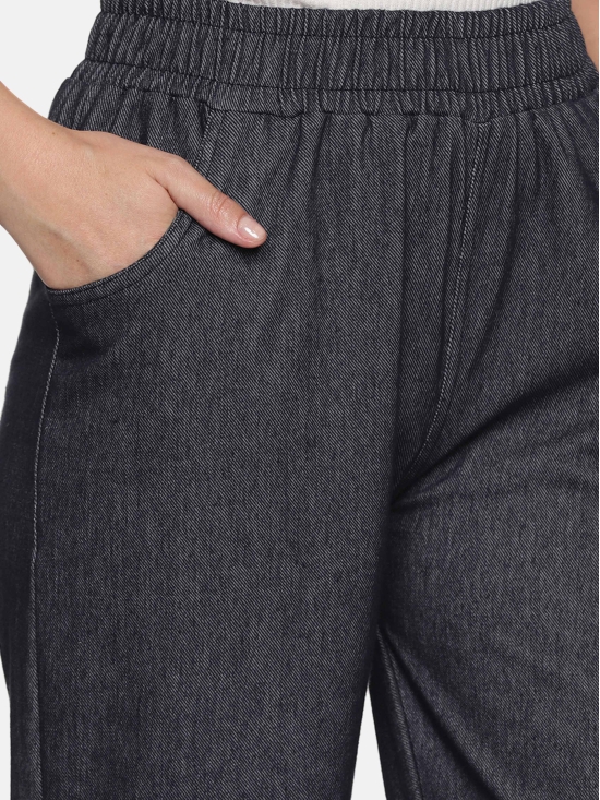 Women knit denim stretchable Pant ny45-5XL / Navy