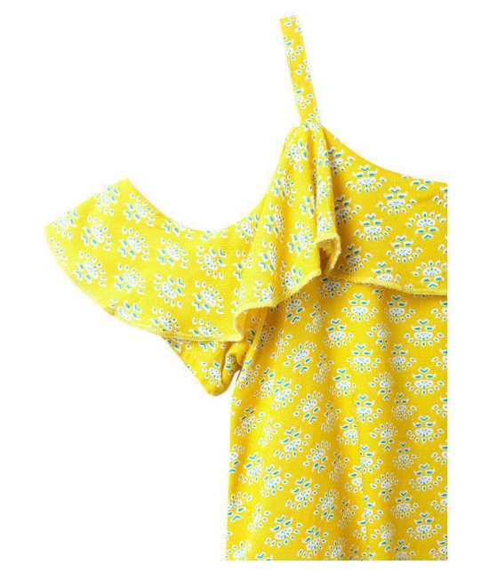 Cub McPaws Girls Casual Rayon Top (Yellow, Pack of 1) - None