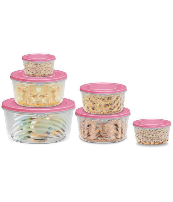 Milton Store It Plastic Container Set of 6, Pink - Pink