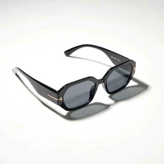 Chokore Square Sunglasses with Thick Temple (Black)