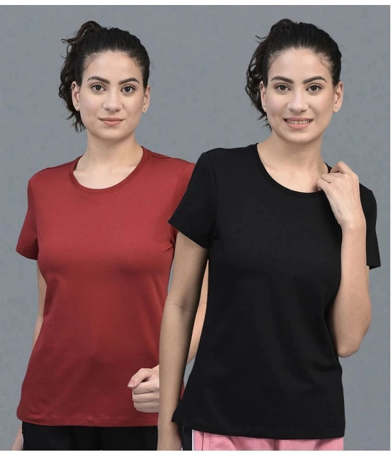 Dollar Multicolor Cotton Blend Regular Fit Womens T-Shirt ( Pack of 2 ) - None