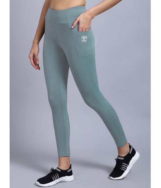 9TY3REE Sea Green Polyester Solid Tights - Pack of 2 - None