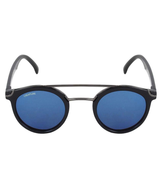 Creature - Black Round Sunglasses ( Pack of 1 ) - Medium