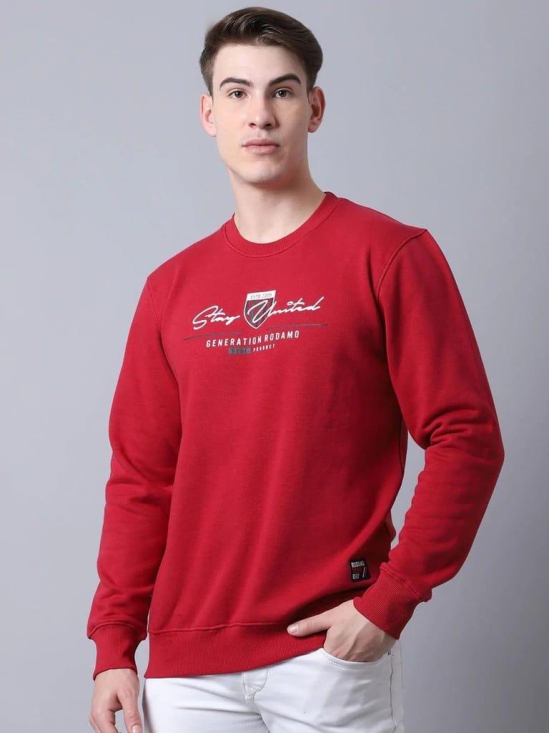 Rodamo Men Red Printed Sweatshirt