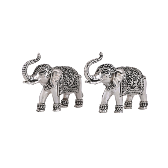 92.5% Pure Silver Elephant Pair For Gifting.