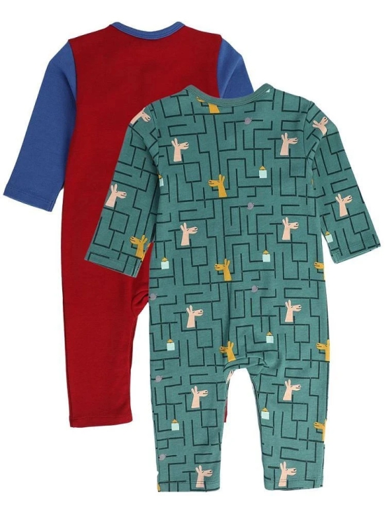 MINI KLUB Multi Color Cotton Rompers For Baby Boy ( Pack of 2 ) - None