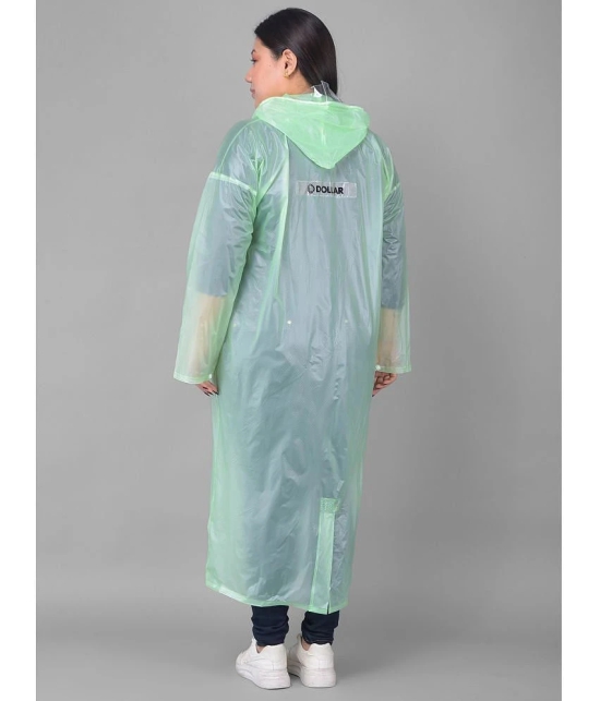 Dollar Polyester Long Raincoat - Green - None