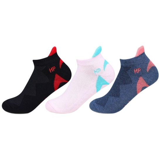 Hush Puppies Women's Multicolored Cushioned Ankle Socks - Pack of 3