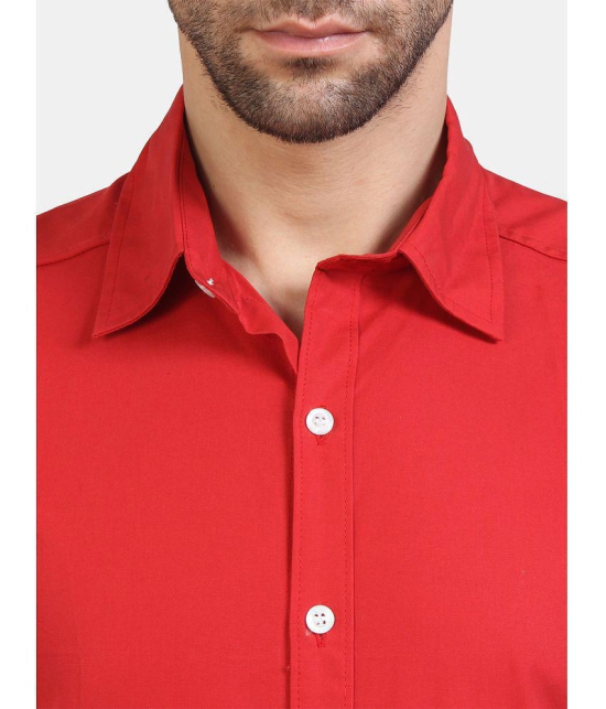 liferoads - Red 100% Cotton Slim Fit Men's Casual Shirt ( Pack of 1 ) - None