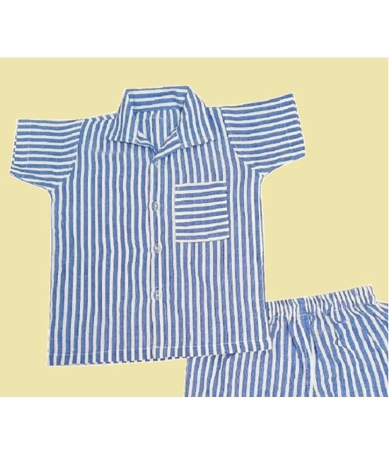 harshvardhanmart Blue Cotton Boys Shirt & Shorts ( Pack of 1 ) - None