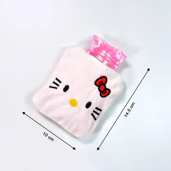 6526 White Hello Kitty small Hot Water Bag with Cover for Pain Relief, Neck, Shoulder Pain and Hand, Feet Warmer, Menstrual Cramps.