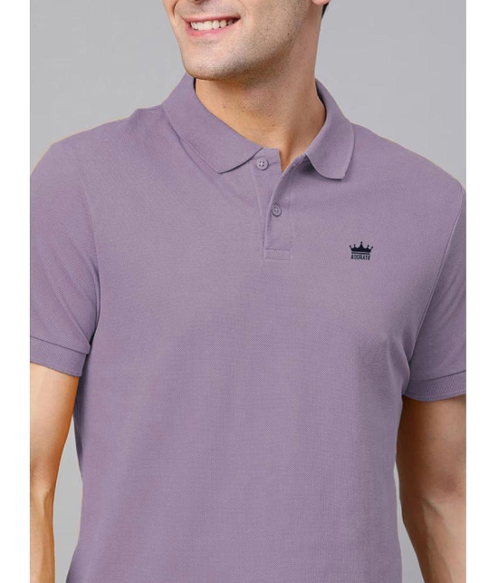 ADORATE - Lavender Cotton Blend Regular Fit Mens Polo T Shirt ( Pack of 1 ) - None