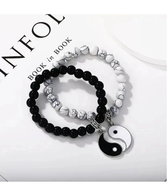 FASHION FRILL Black Bracelet ( Pack of 2 ) - None