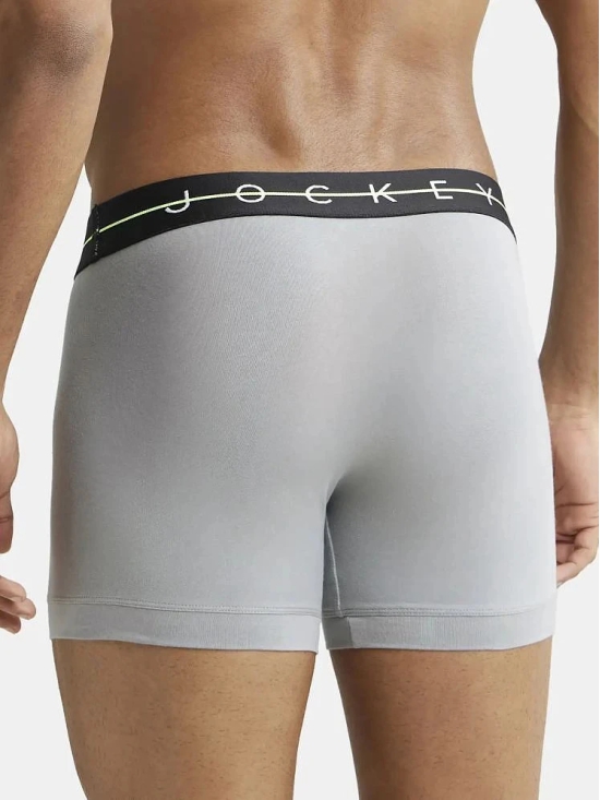 Jockey NY16 Men Cotton Elastane Stretch Solid Trunk - Monument - None