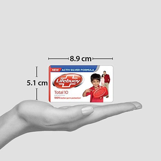 Lifebuoy Total Soap, 100% Stronger Germ Protection, New Silver Shield Formula, 125 G